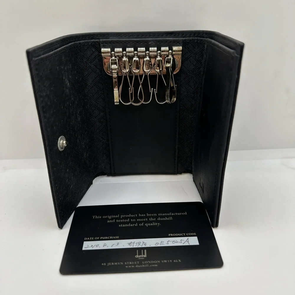 Dunhill Black Leather Wallet with Textured Finish